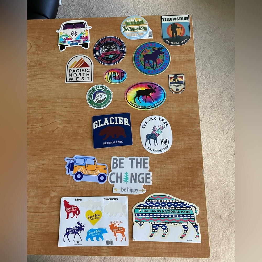 Lot of national park and travel stickers